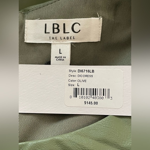 LBLC The Label Dio Dress in Olive NWT Size Large - Picture 10 of 11